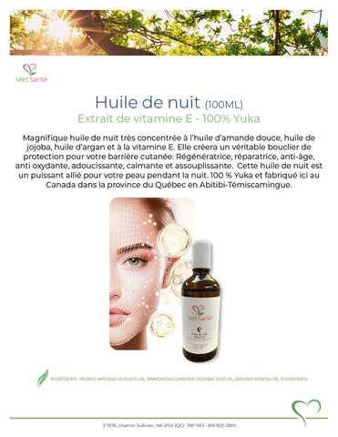 Huile de nuit 100 % Yuka