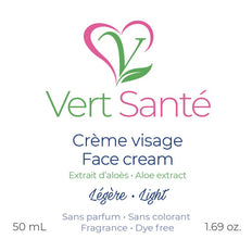 Light face cream 50ML - Aloe extract - 100% Yuka