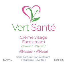 Normal face cream 50 ML with vitamin E extract - 100% Yuka